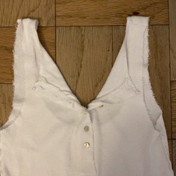 NEW White waffle Henley tank top. - Picture 8 of 12